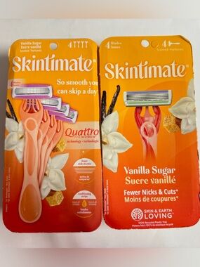 Skintimate Vanilla Sugar pack of 2 with 4 razor (total of 8 Razor)